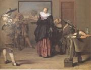 Lambert  Jacobsz The Dancing Lesson (mk05) oil painting on canvas